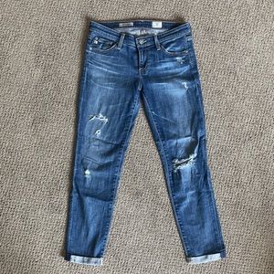 AG The Stilt Crop Cigarette Roll Up Distressed